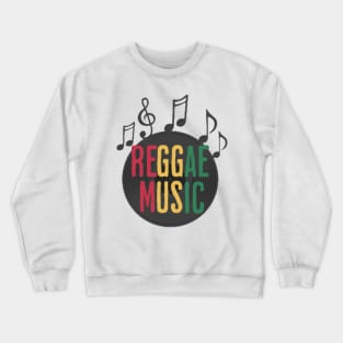 Reggae Music | Music Notes | Vintage Vinyl Record Crewneck Sweatshirt